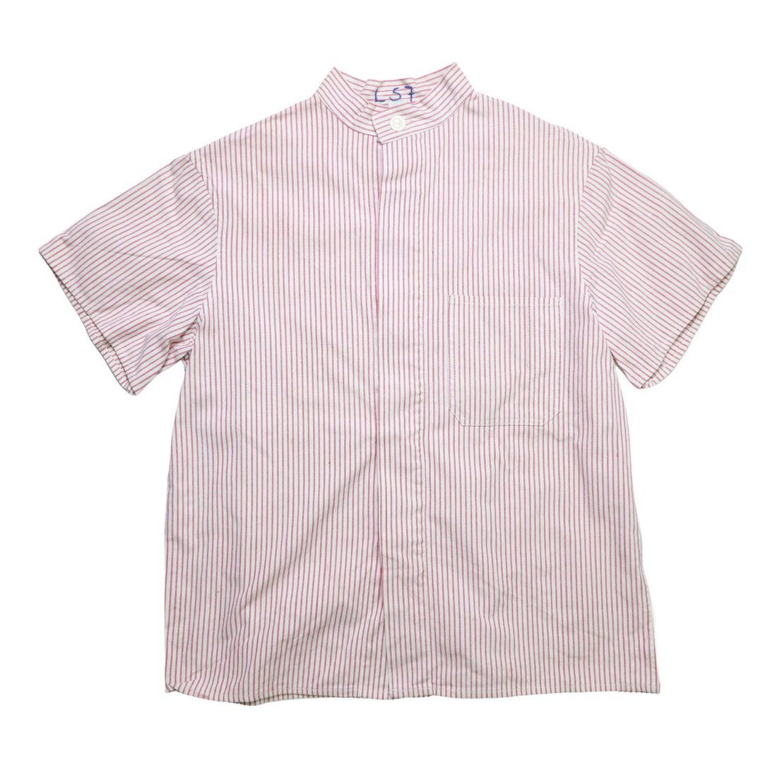 古着 70s 红白条纹农夫衬衫 工作服 古着衬衫 - 女装衬衫 - 棉 白色
