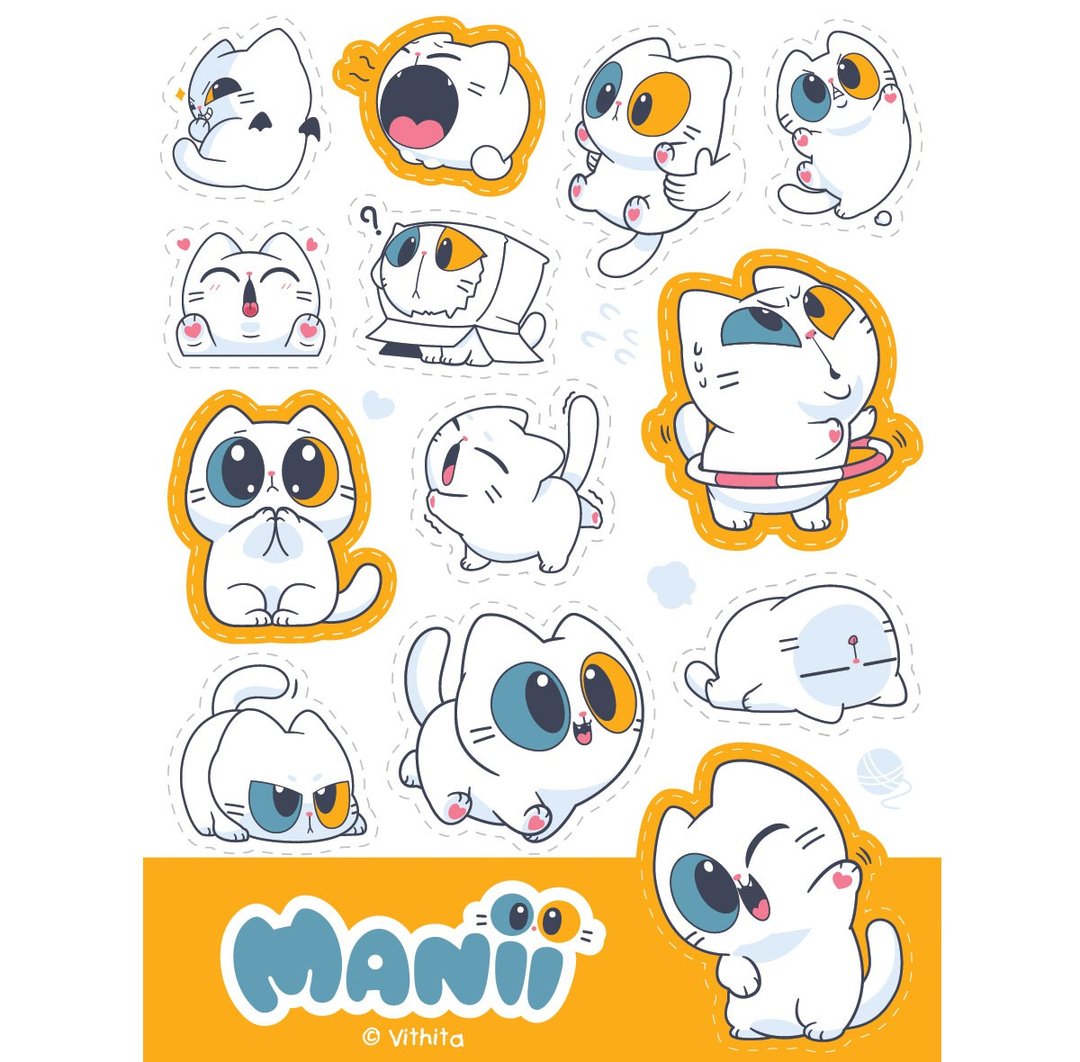 Manii sticker - 贴纸 - 纸 多色