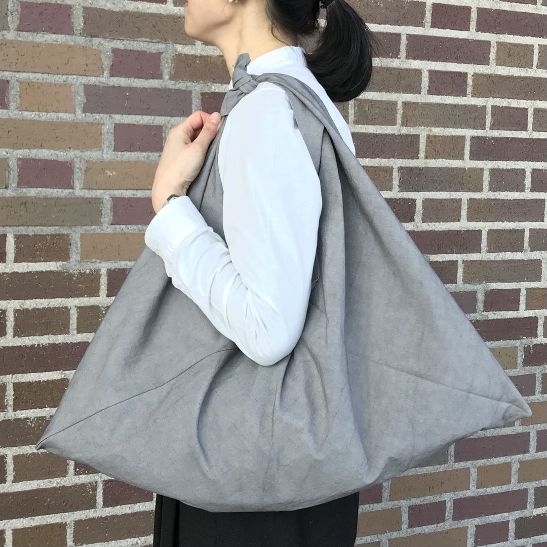 Carrier Bag Agatsuma Bag harunohi3rd Gray L / harunohi - 侧背包/斜挎包 - 棉．麻 灰色