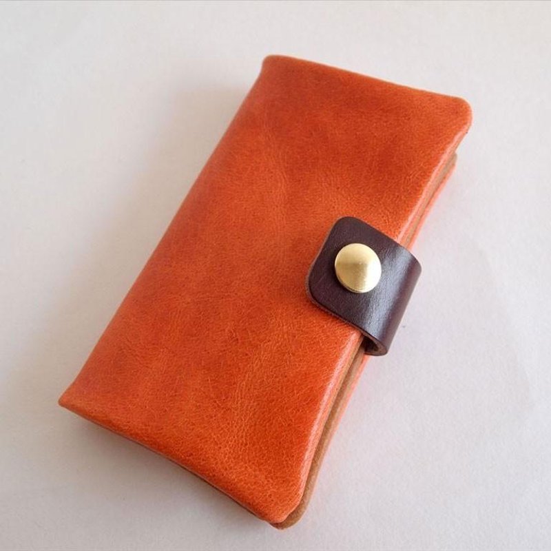 Orange * Smartphone notebook type [order made] Multi-model compatible * Nibrick leather * 7 colors (iphone7, xperia, galaxy) - 手机壳/手机套 - 真皮 粉红色