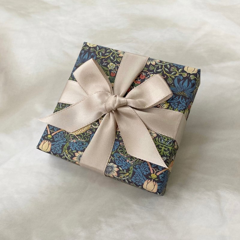 带有您选择的留言卡的礼品包装 - 耳环/耳夹 - 纸 蓝色