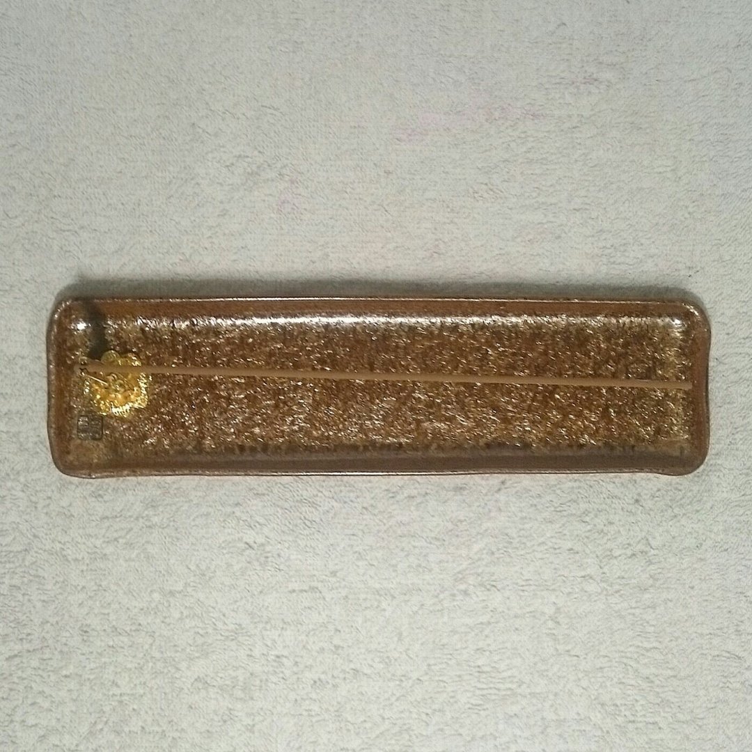 金丝釉卧香盘 伴手礼 - 香薰/精油/线香 - 陶 金色