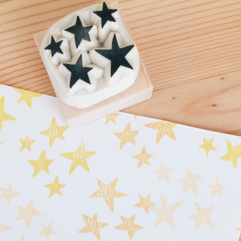 Deerday手刻章 星星 - 印章/印台 - 橡胶 黄色