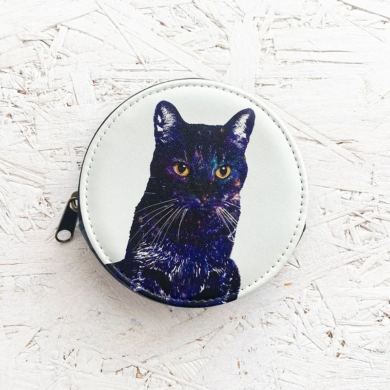 Coin Case GALAXY CAT / Coin purse / Wallet / accessory case / star / universe - 零钱包 - 人造皮革 白色