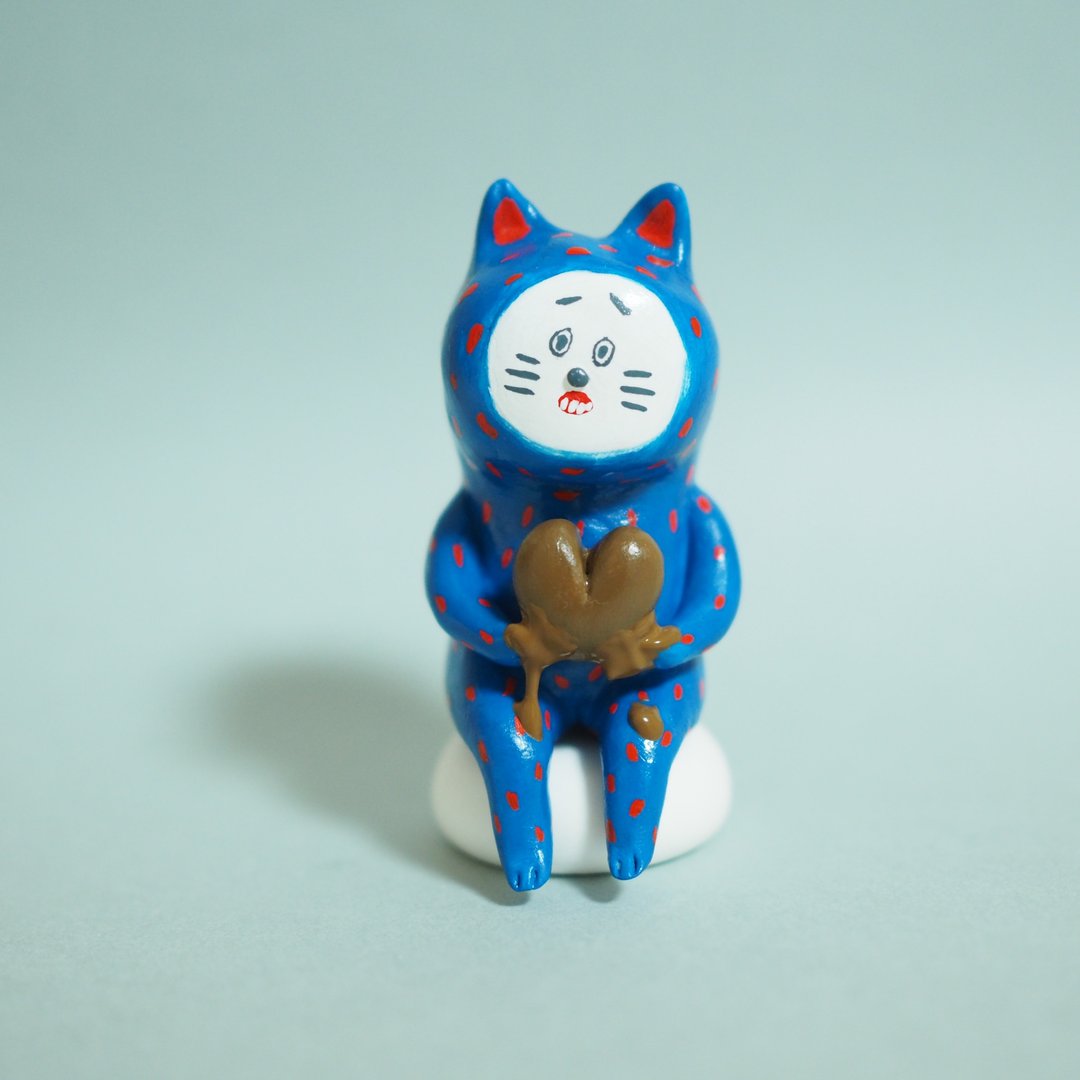 バrenタインねこ - 玩偶/公仔 - 粘土 咖啡色