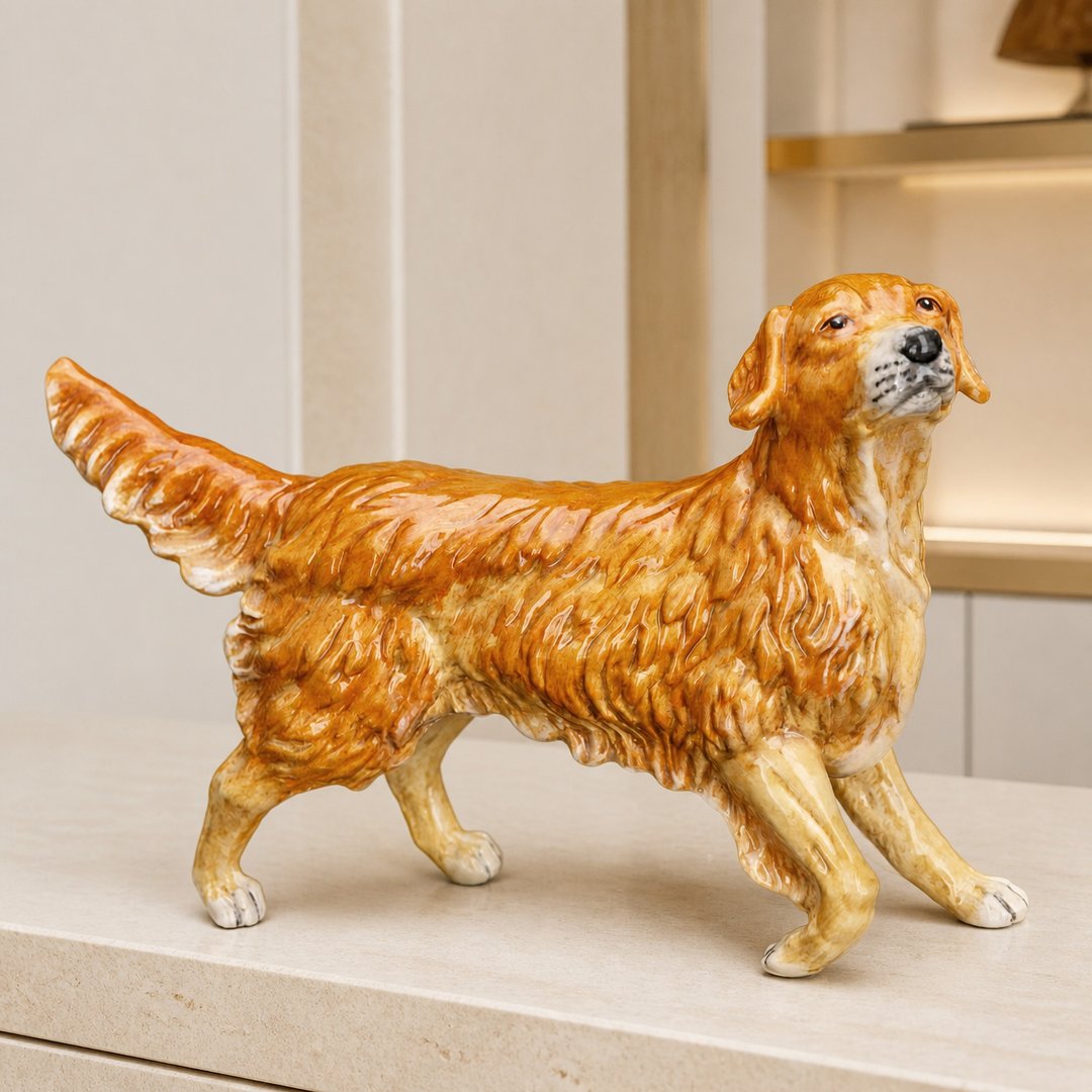 Royal Doulton 世界名犬 Retriever 黄金猎犬 2005 手绘陶瓷装饰狗 - 摆饰 - 瓷 