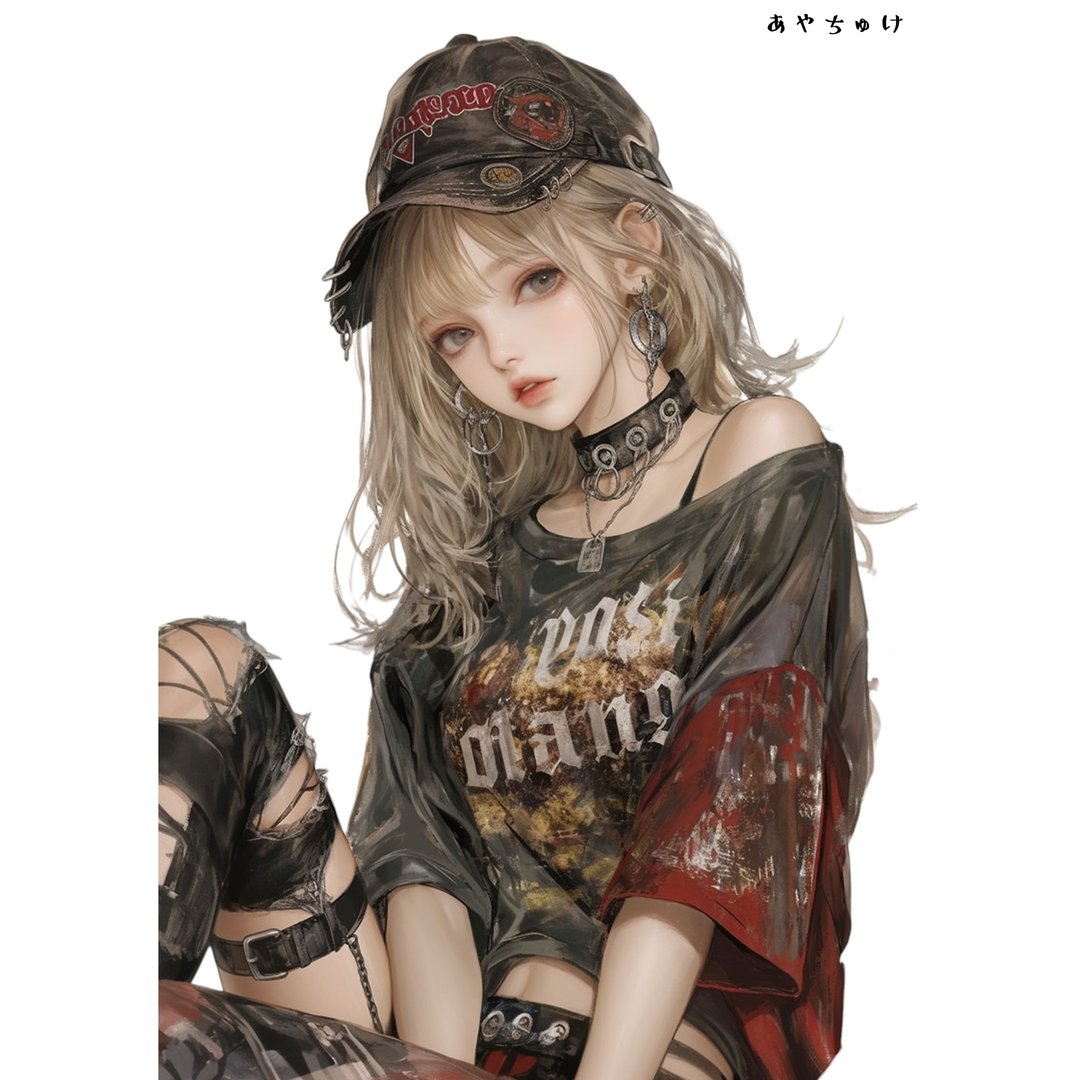 【10月新作5】07-094-0104 人物贴纸 轻庞克女孩 - 贴纸 - 纸 