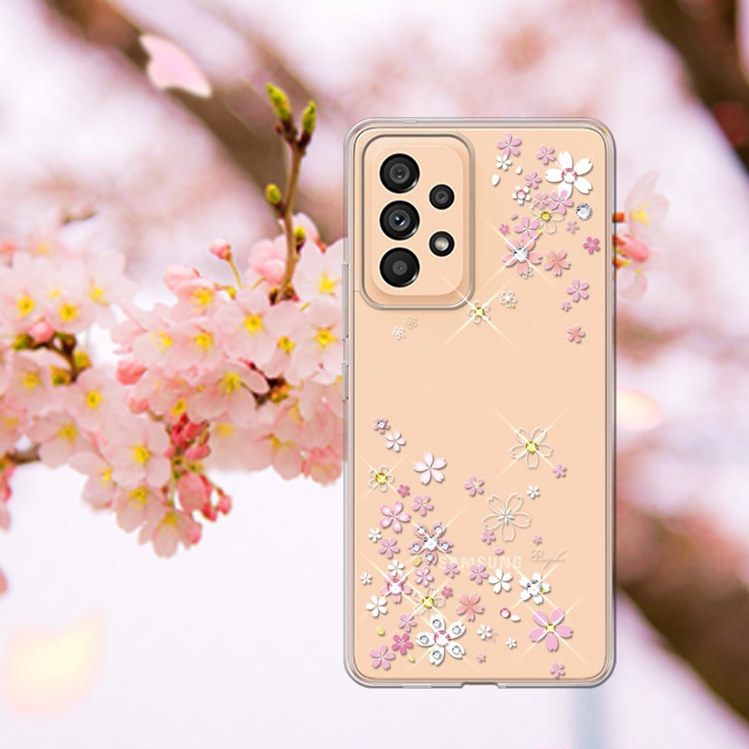 Samsung Galaxy A53 5G 轻薄军规防摔彩钻手机壳-浪漫樱 - 手机壳/手机套 - 其他材质 多色