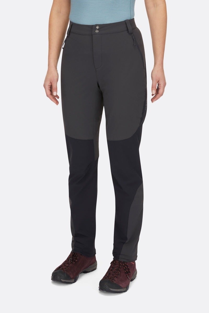 【Rab】Torque Mountain Pants 轻量长裤 女款 煤炭黑/黑 - 女装运动裤 - 聚酯纤维 黑色