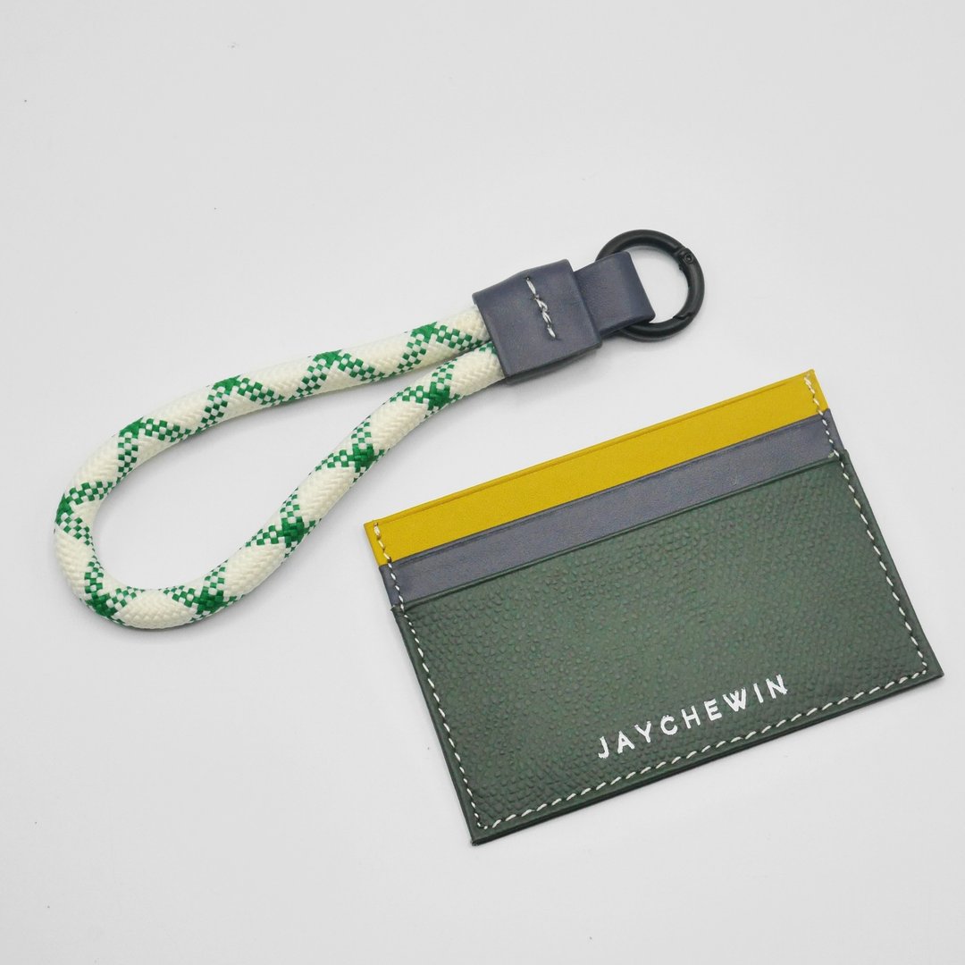 【outlet sale】- Card Holder with Keychain Set - 名片夹/名片盒 - 真皮 绿色