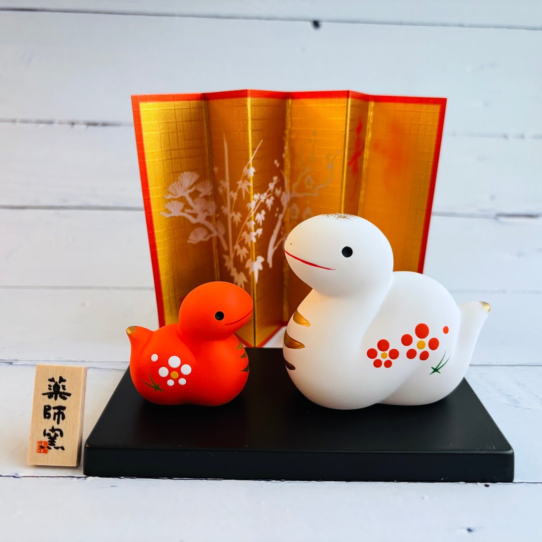 锦彩招福蛇-红白-小-生肖吉祥物(蛇年) 重生,开运,招财 送礼 - 玩偶/公仔 - 陶 