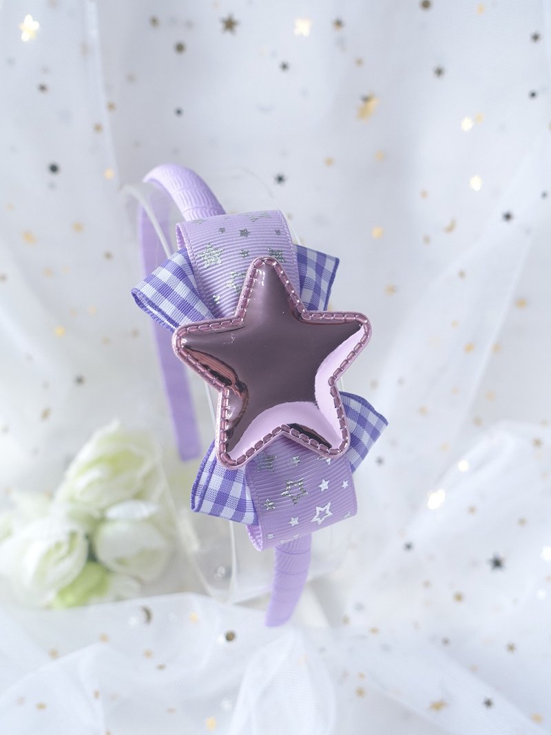 紫色蝴蝶结配星星 儿童头箍 发箍 发饰 - 发带/发箍 - 其他材质 