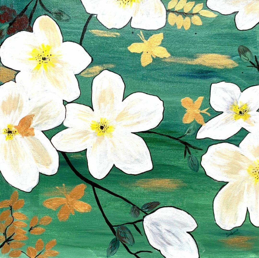 Flower Painting, Orignal Painting, Hanging Pictures, Wall Decor - 墙贴/壁贴 - 压克力 多色