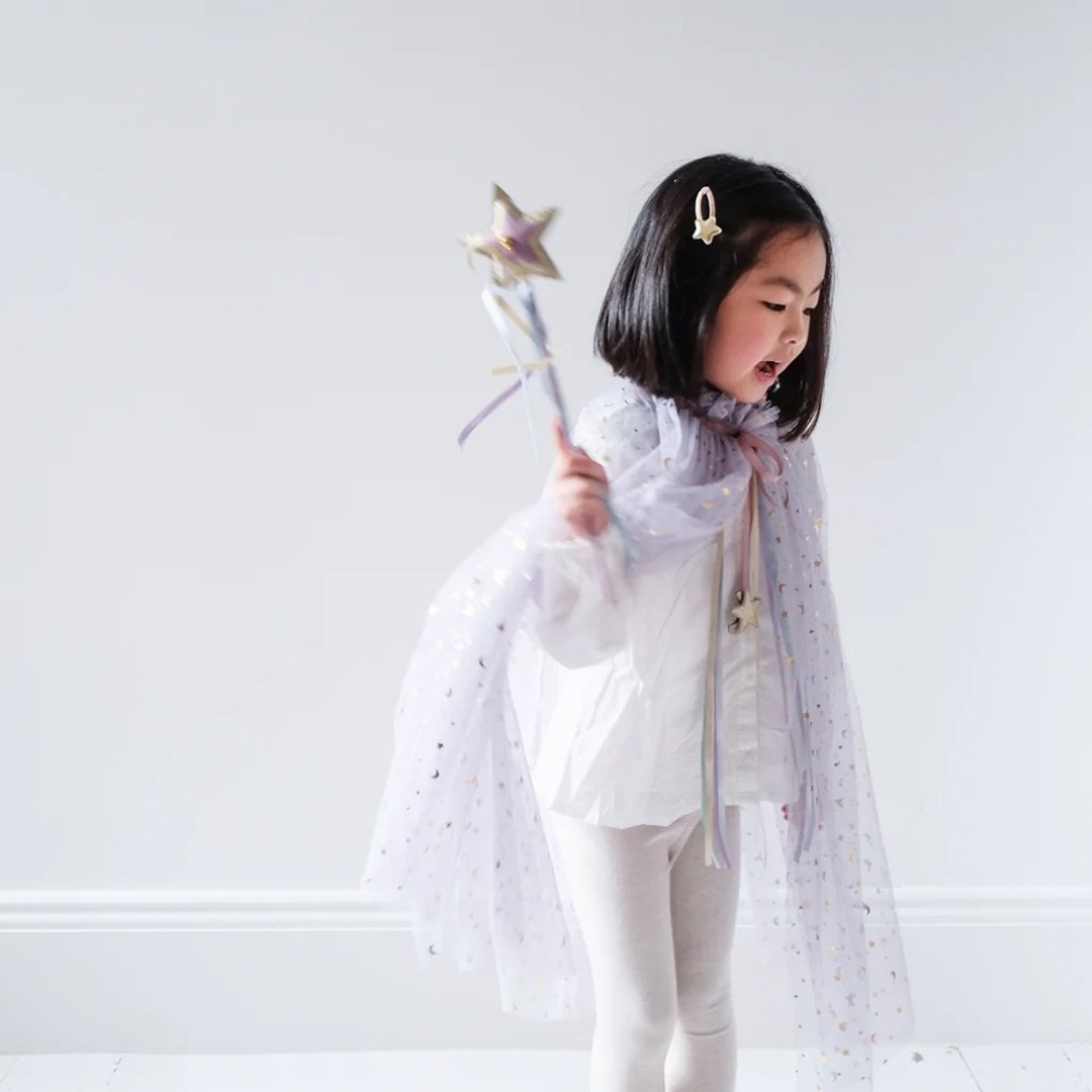 英国Mimi &amp; Lula AW22_变装派对-闪耀灰披风 - 婴儿饰品 - 聚酯纤维 