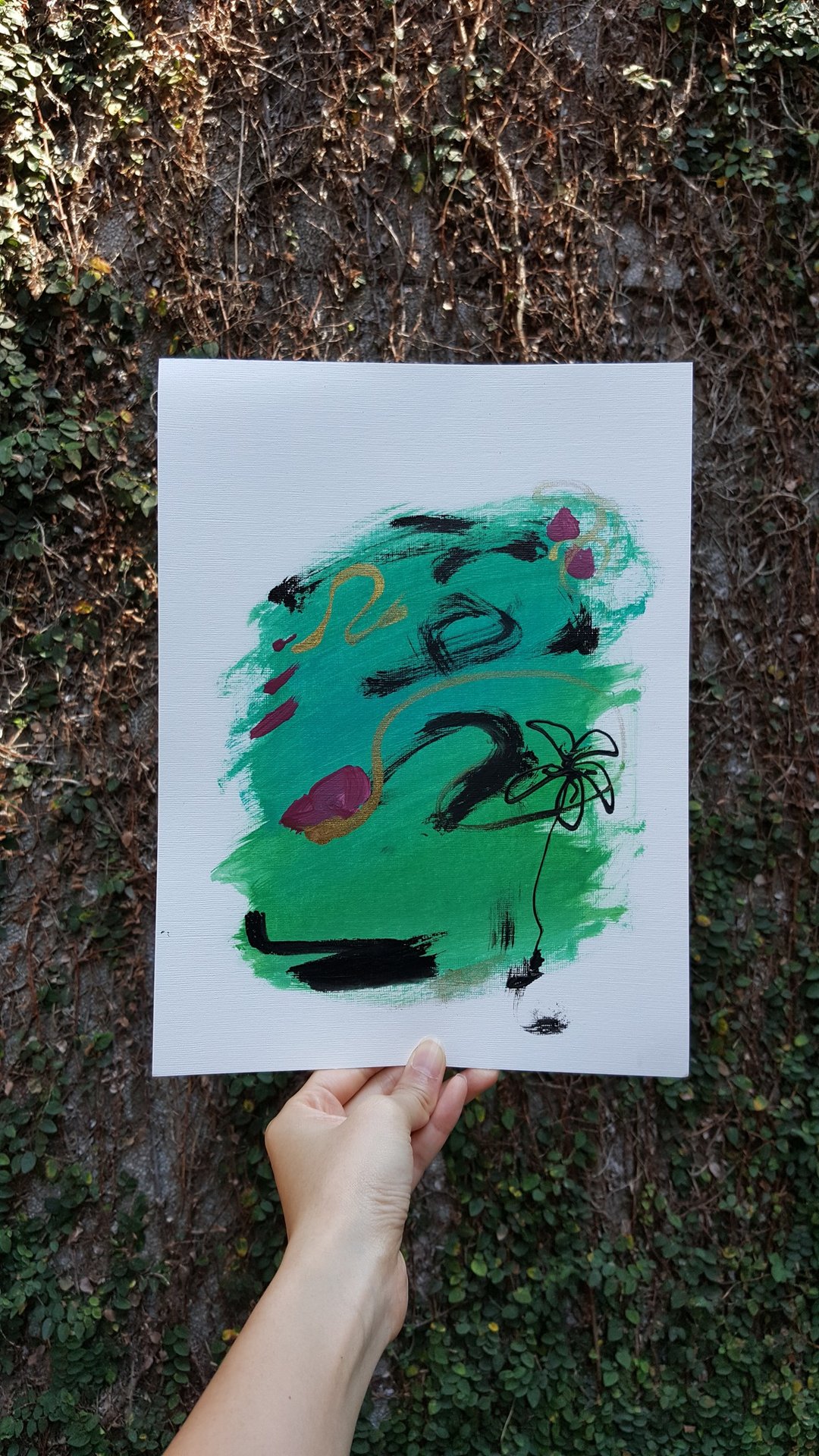 抽象布置画 复制画-与这世界的绿 3/居家布置/装饰/礼物/海报 - 海报/装饰画/版画 - 纸 白色