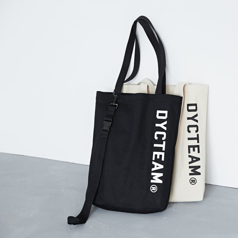 DYCTEAM - LOGO Tote | 仅剩黑 - 侧背包/斜挎包 - 棉．麻 黑色
