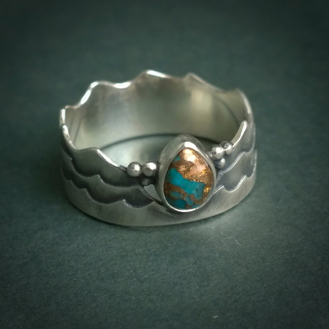 Silver ring with Spiny Oyster Single copy Made by hand. - 戒指 - 纯银 多色