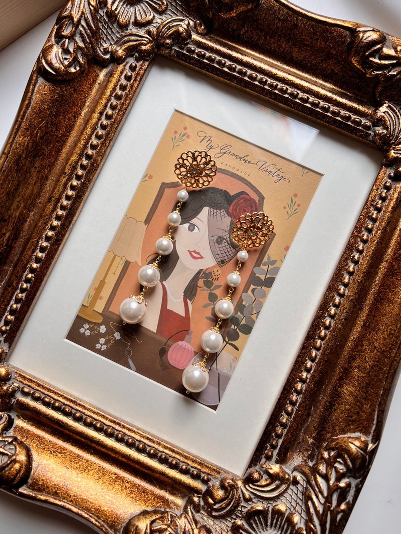 珊瑚之珠  独家原创 手制耳环 - 耳环/耳夹 - 其他金属 白色