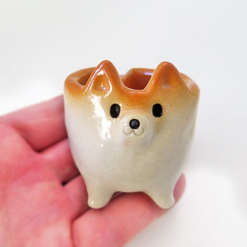 A Ceramics Shiba Inu milk bowl! Workshop white-Shiba Inu - 花瓶/陶器 - 其他材质 黄色