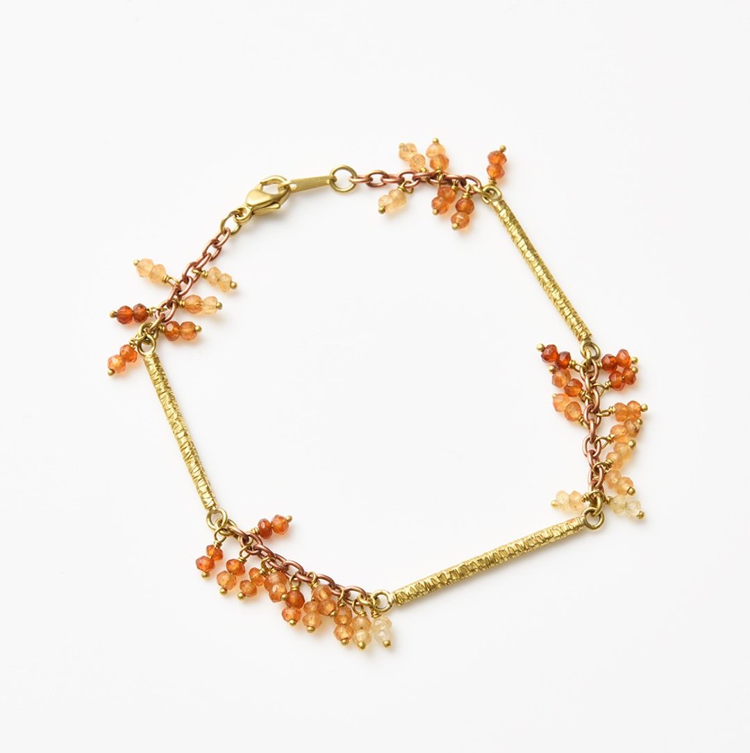 CB13 (Hessonite) - 手链/手环 - 其他金属 咖啡色