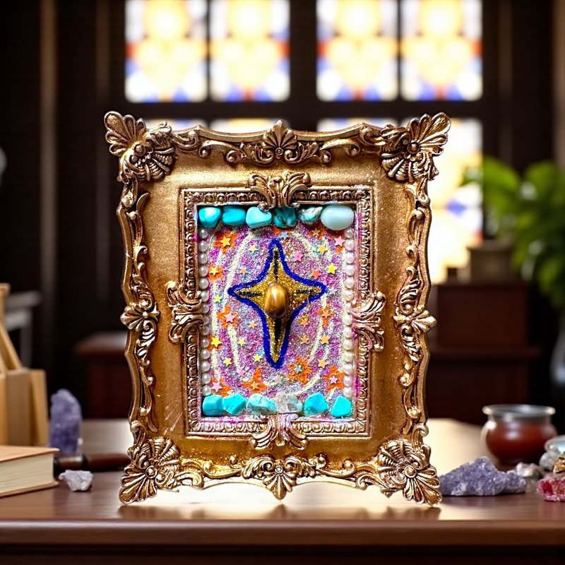 十字星源频之门/11x13cm/压克力水晶画/2025绘制 - 摆饰 - 压克力 