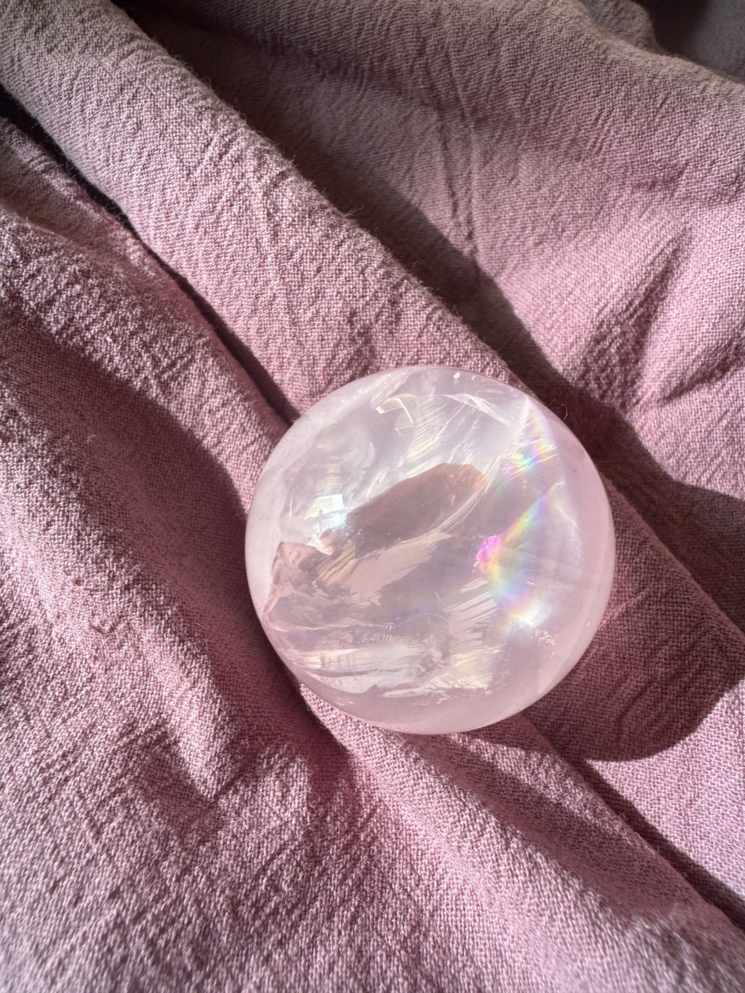 彩虹透体粉晶球 / 粉阿赛球 Rose Quartz - 摆饰 - 水晶 粉红色