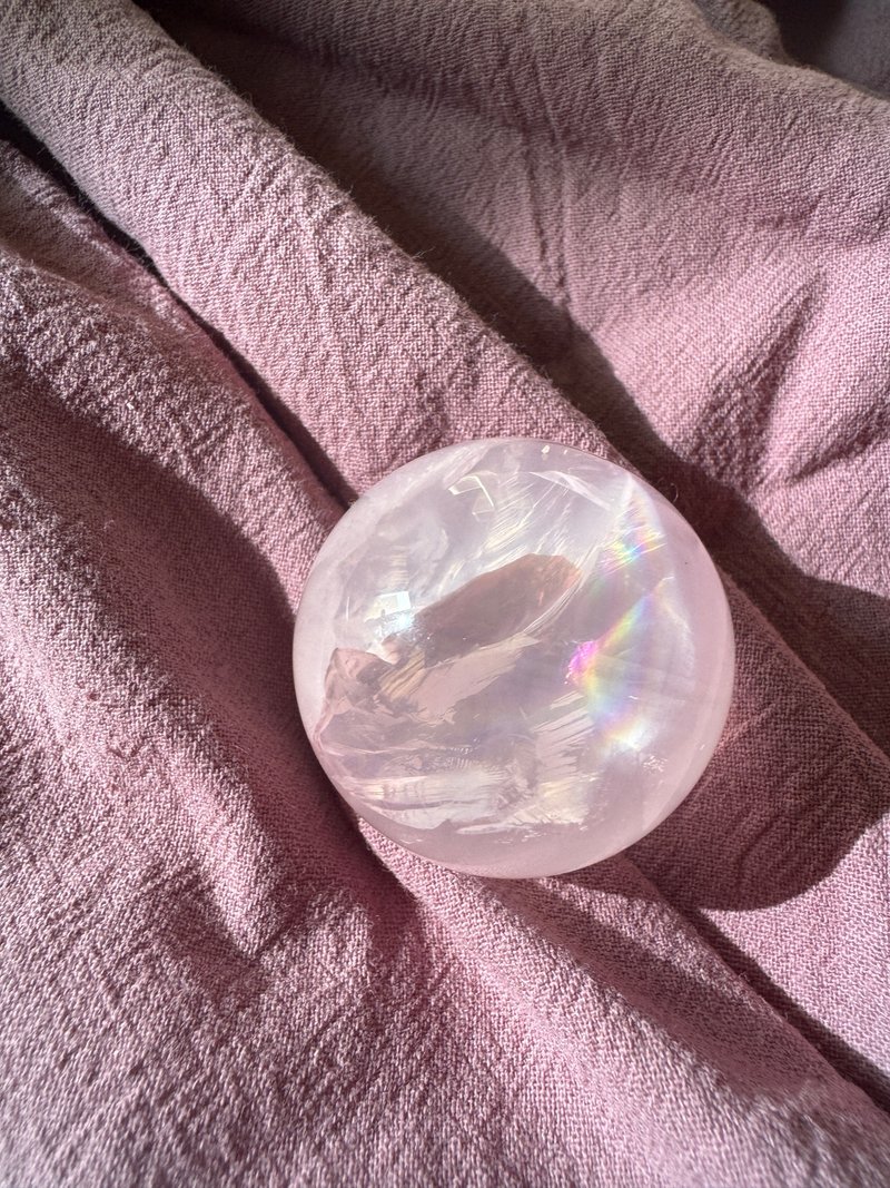 彩虹透体粉晶球 / 粉阿赛球 Rose Quartz - 摆饰 - 水晶 粉红色