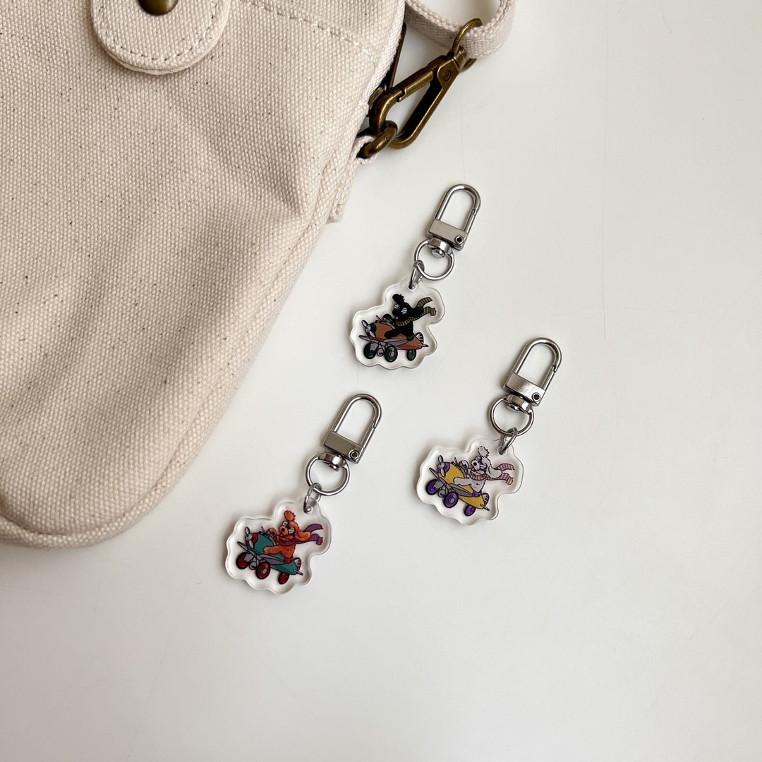 【汪星人系列 - 贵宾飞行员】钥匙圈 吊饰 Key Chain - 钥匙链/钥匙包 - 压克力 多色