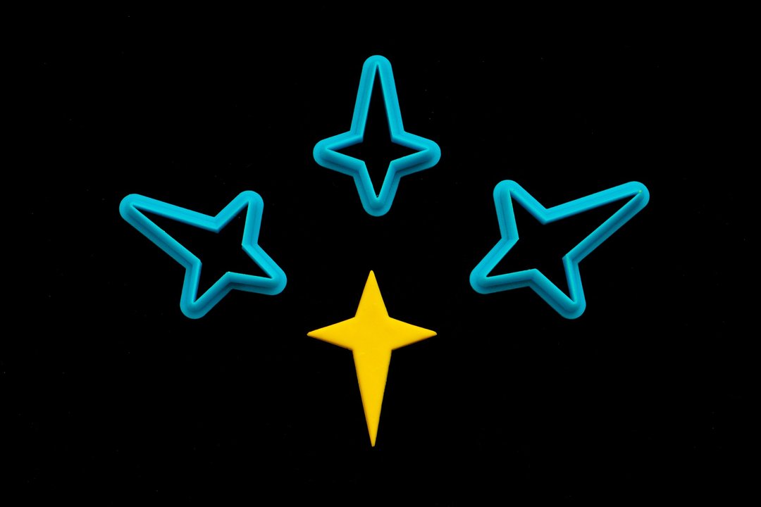 Cutter Star (Ver.2). Clay Cutter Set. Clay cutters set. Polymer clay cutter. - 零件/散装材料/工具 - 塑料 
