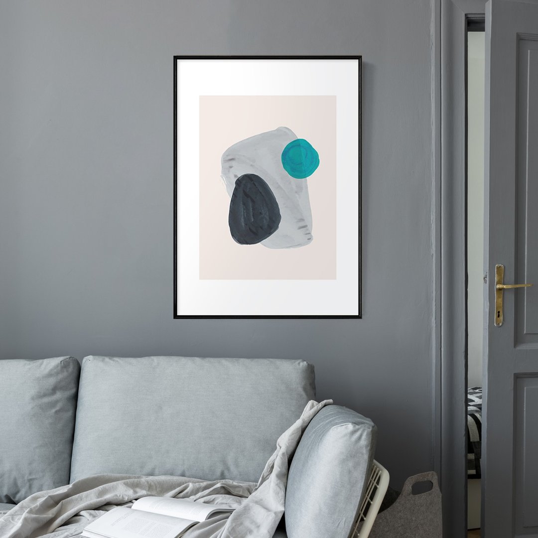几何蓝 • 我们三 - 极简三色几何色块挂画/咖啡厅装饰/玄关挂画 - 海报/装饰画/版画 - 棉 多色