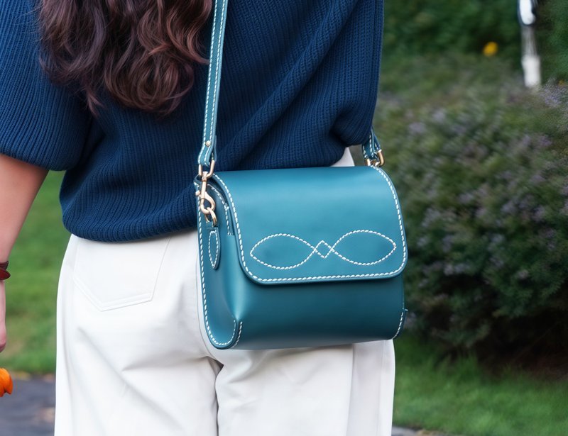 【Tool Curve】手工真皮肩背包复古工具箱驹缝工艺弧形底设计 - 公文包/医生包 - 真皮 橘色