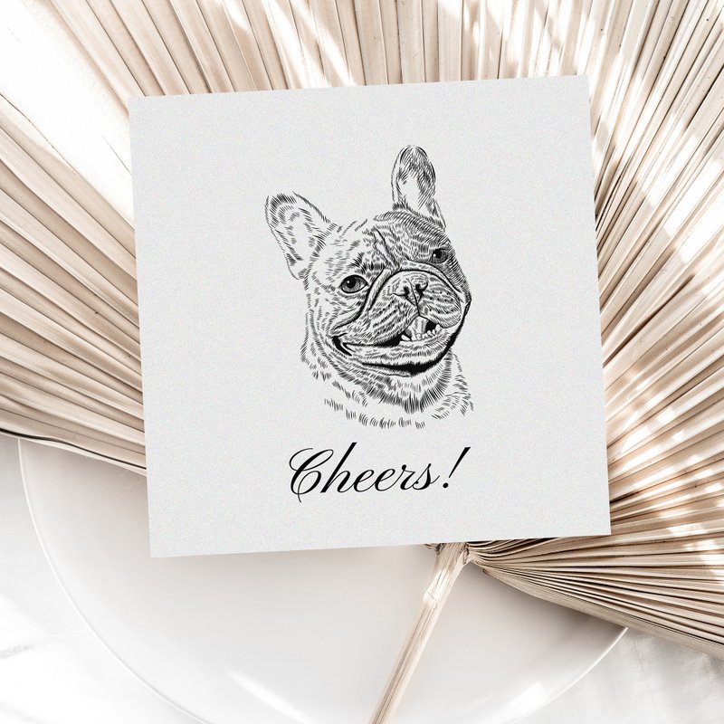 Custom Hand Drawn Pet Illustration, Personalized Art Drawing, Gift For Dog Lover - 电子手绘真人画像/绘画/插画 - 其他材质 黑色