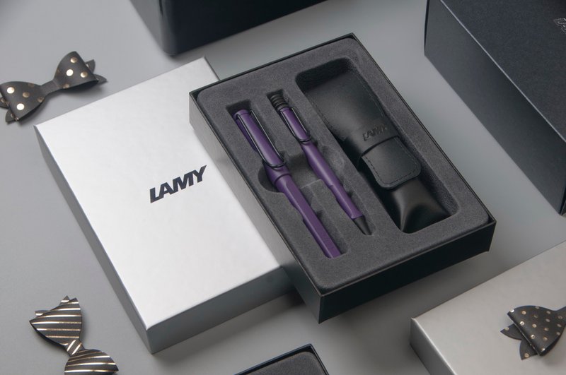 LAMY 双入笔套礼盒  (钢珠笔+原子笔) / safari  -紫丁香/暮蓝 - 钢珠笔 - 塑料 紫色