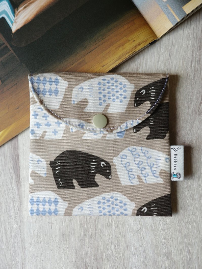 几何熊熊 - 棉棉包 口罩包 卫生棉包 收纳小包 | 海柏手作 - 化妆包/杂物包 - 棉．麻 