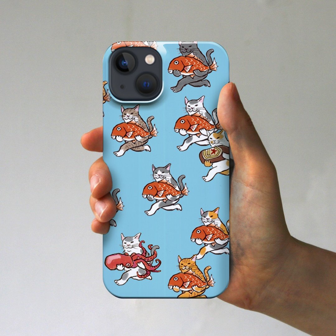 iPhone Case Cats Dash Sky - 手机壳/手机套 - 塑料 蓝色