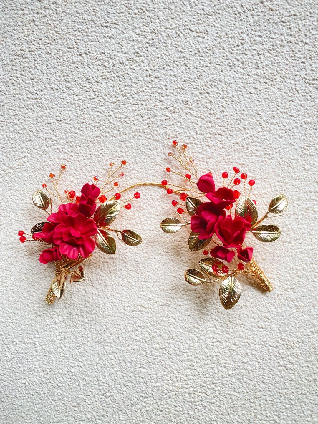 Rosa Hair pin/ Rosa 发簪 - 发饰 - 粘土 红色