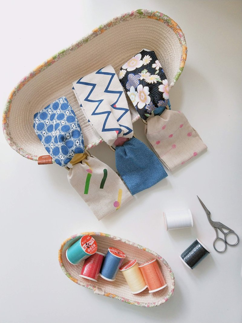 【拼接款】 金属圈交叉发带 松紧带 - 发带/发箍 - 棉．麻 多色