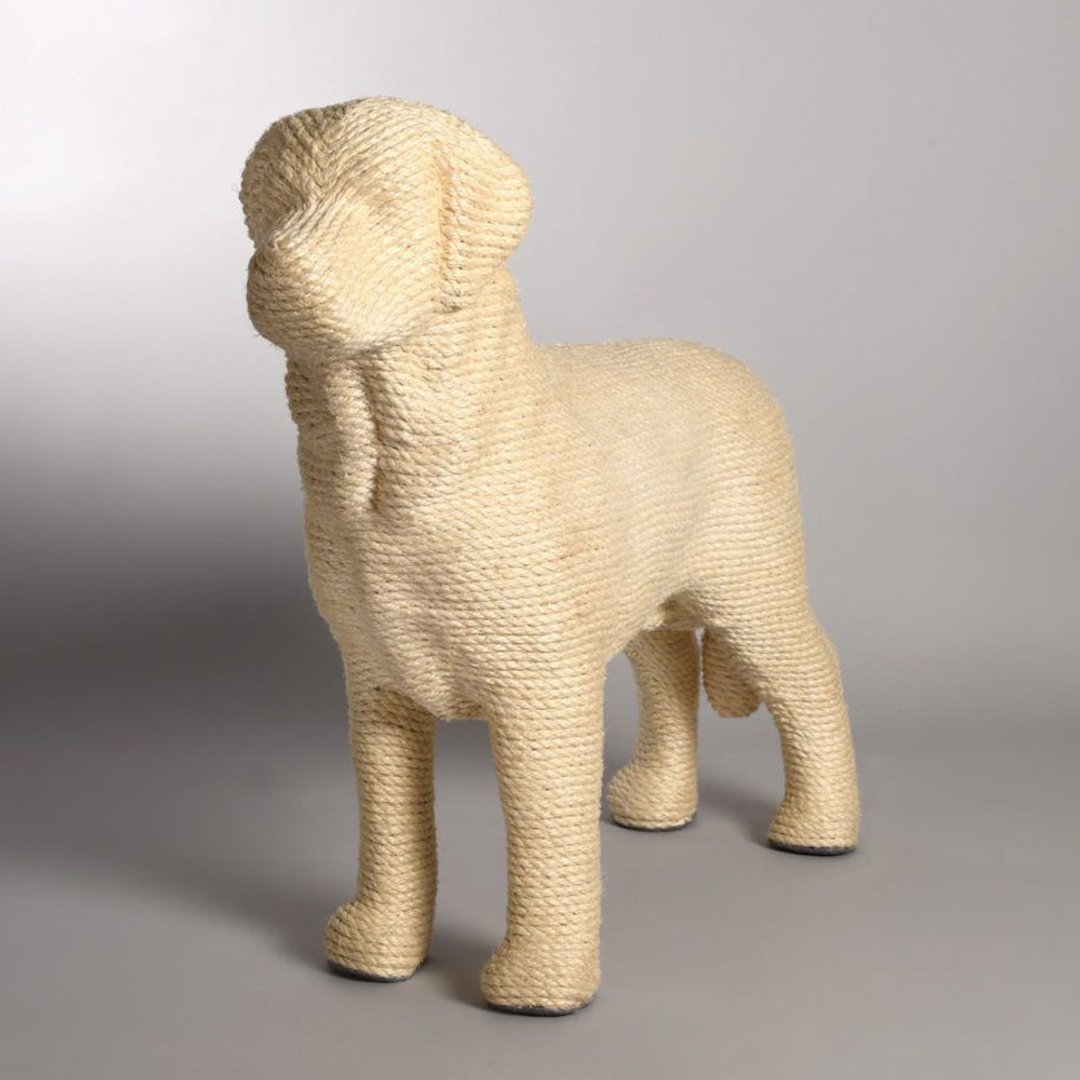 猫狗大战-大狗狗造型猫抓塔(米色) 约88x28x71cm 限量 - 抓板/跳台 - 棉．麻 卡其色