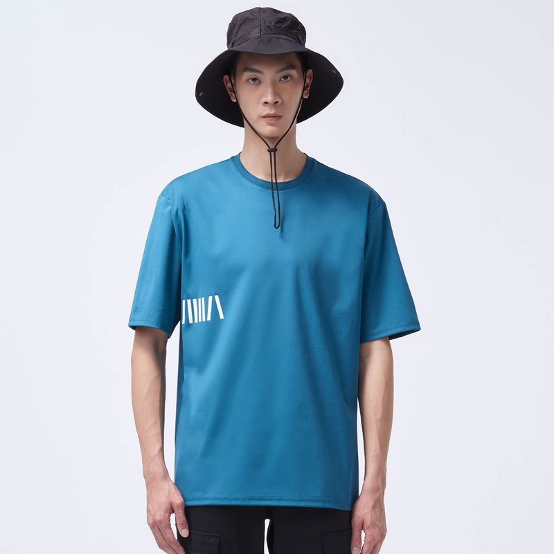 【全程台湾制造】-宽版上衣-蓝珊瑚 - 男装上衣/T 恤 - 聚酯纤维 蓝色