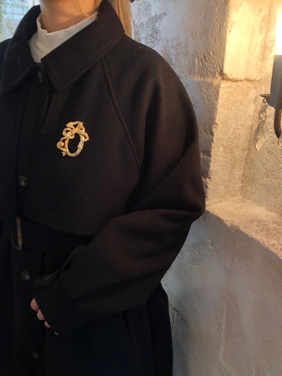 【日本直运，名牌二手包装】Christian Dior迪奥丝带胸针金vintage复古老8jxfxg - 胸针 - 其他金属 金色