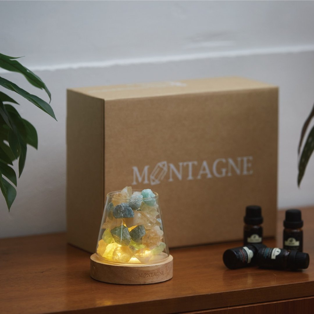 【Montagne】招财限定款 | 绿萤石 X 黄水晶 | 水晶扩香组 - 香薰/精油/线香 - 水晶 
