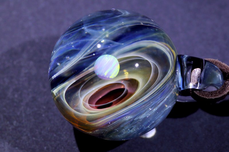 宇宙玻璃颈链吊坠25mm no.970 - 颈链 - 玻璃 红色