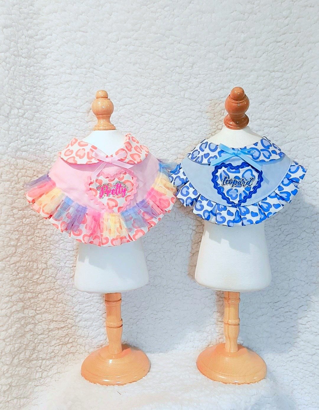 豹纹 心型 名字 颈饰 颈项 collar - 衣/帽 - 棉．麻 粉红色