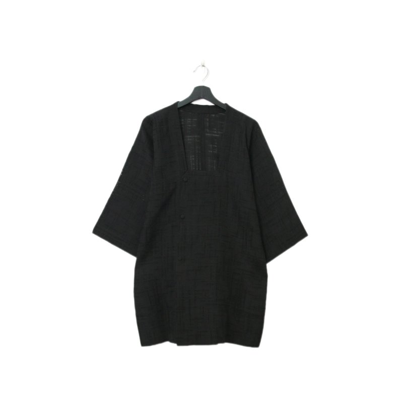 Back to Green-日本透肤羽织  道行 格纹 tf-27/vintage kimono - 女装休闲/机能外套 - 棉．麻 