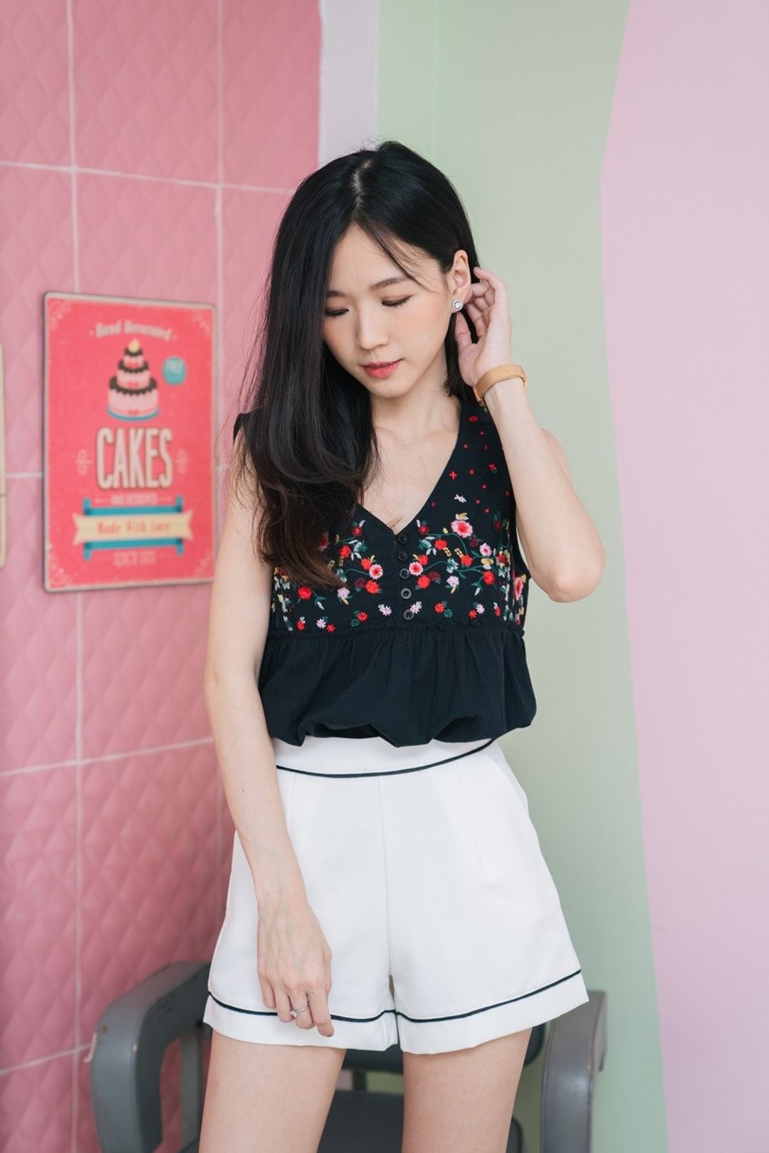 Daisy linen top - 女装上衣 - 亚麻 黑色