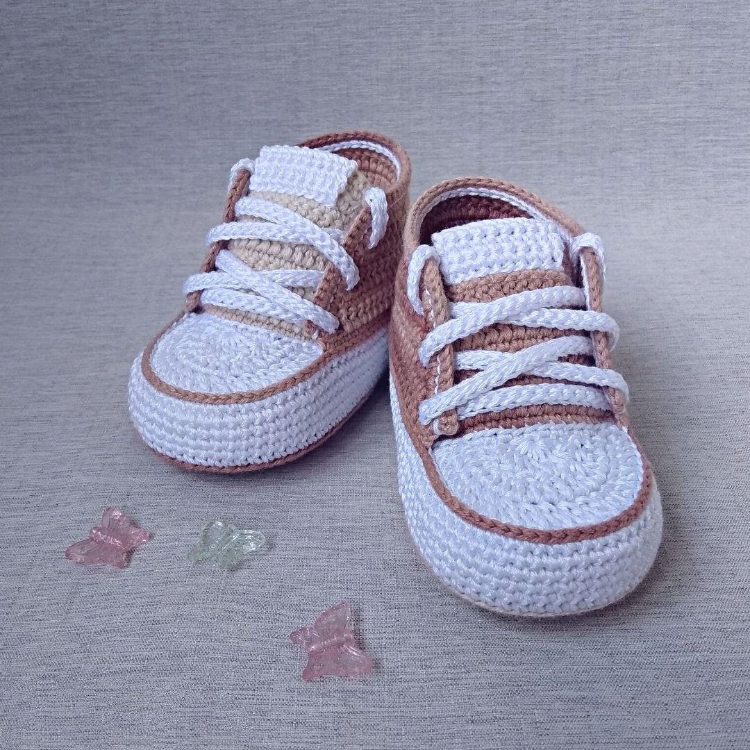 針織短靴 運動鞋 新生兒 T 卹 knitted booties sneakers Tennis for newborns - 婴儿鞋 - 棉．麻 多色