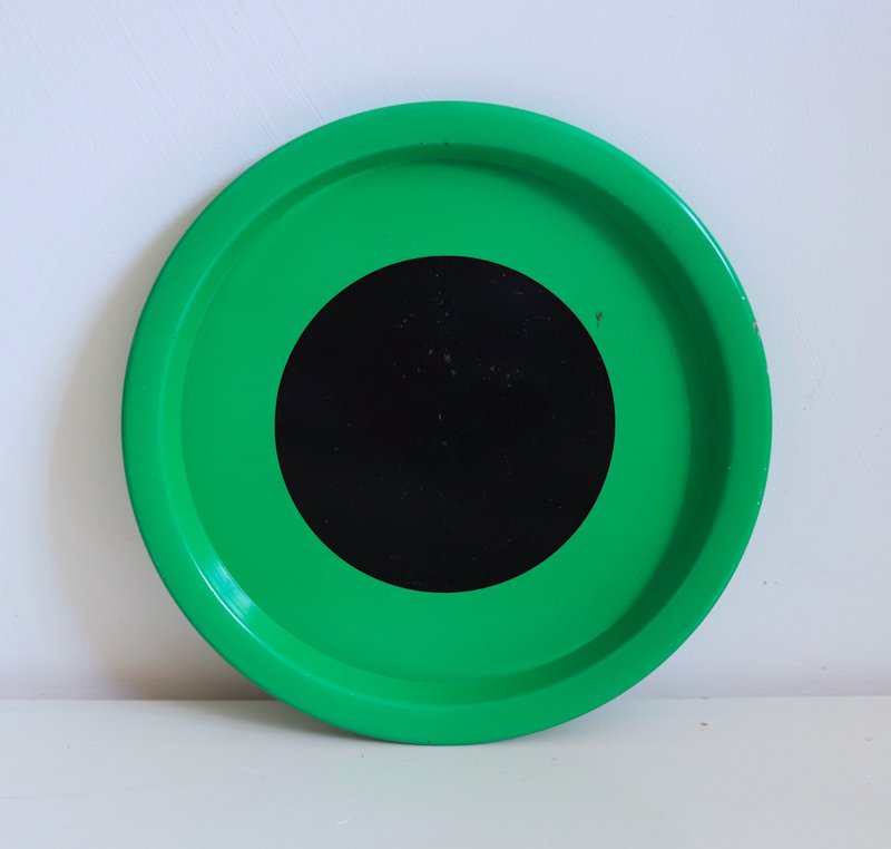 芬兰aarikka 黑圆点邮差绿普普色块铁盘 - 盘子/餐盘/盘架 - 其他金属 绿色