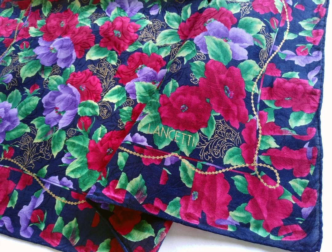 Lancetti Vintage Handkerchief Women Handkerchief 21 x 21 inches - 手帕/方巾 - 棉．麻 红色