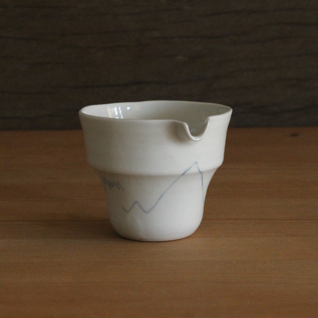 弦动・手绘青线白瓷迷你茶海 H - 茶具/茶杯 - 瓷 白色