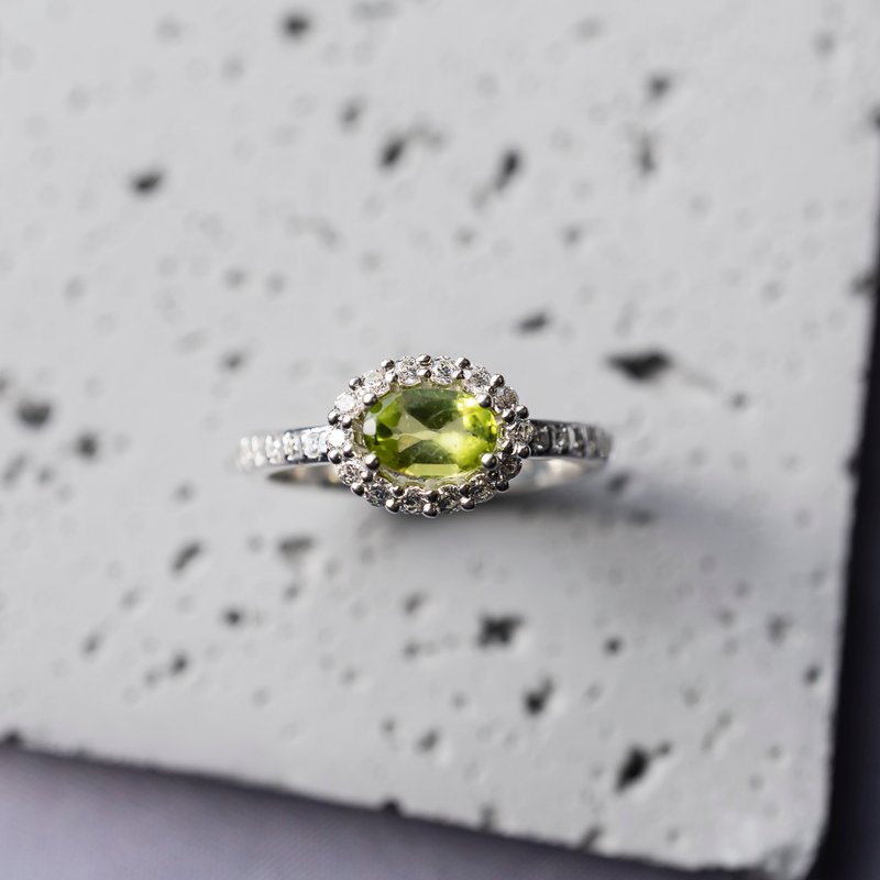 【橄榄石】锆石 纯银925 可电镀 【订制款】S-044 - 戒指 - 其他金属 银色